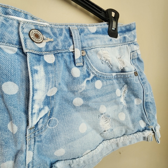 Kancan Polka Dot Denim Shorts Size M 100% Cotton - Picture 3 of 7